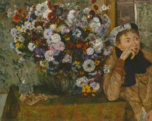 A Woman Seated beside a Vase of Flowers, 1865 (oil on canvas) | Obraz na stenu