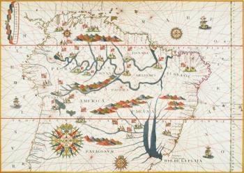 Map of America, 1878 (colour litho) | Obraz na stenu