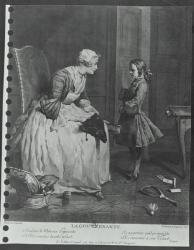 The Governess, 1739 (engraving) (b/w photo) | Obraz na stenu