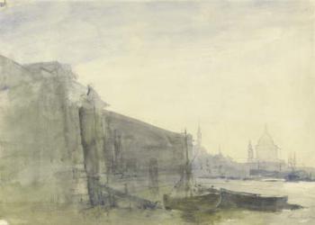 The Thames, Early Morning, Toward St. Paul's, c.1849 (w/c with graphite on paper) | Obraz na stenu