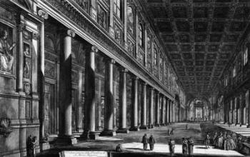 View of the interior of Santa Maria Maggiore, from the 'Views of Rome' series, c.1760 | Obraz na stenu