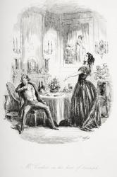 Mr. Carker in his hour of triumph, illustration from 'Dombey and Son' by Charles Dickens (1812-70) first published 1848 (litho) | Obraz na stenu