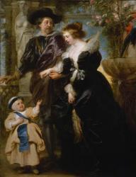 Rubens, His Wife Helena Fourment and Their Son Frans, c.1635 (oil on wood) | Obraz na stenu