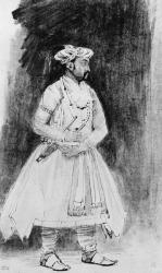 A Mughal Nobleman, c.1659 (pen, ink & wash on paper) | Obraz na stenu