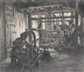 The Weaver's Workshop at Dinan or, The Weaver and his Wife, 1893 (charcoal on paper) | Obraz na stenu