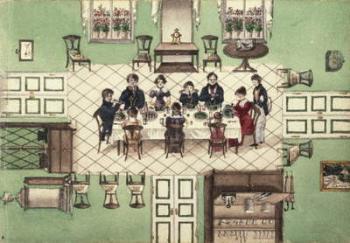 Family meal from a journal written by Carl Baumann, 1813-25 (w/c) | Obraz na stenu