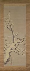 Sparrow on a tree in a snowstorm, c.1800 (colour on paper) | Obraz na stenu
