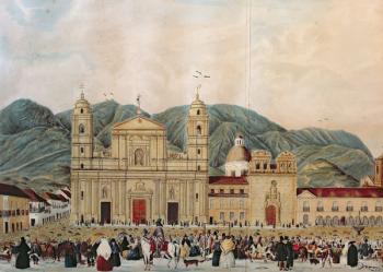 The Plaza de Bolivar, Bogota, 1837 (w/c on paper) | Obraz na stenu