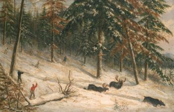 Hunting Moose (oil) | Obraz na stenu