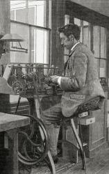 A modern lathe turner at work, from 'The English Illustrated Magazine', 1891-92 (litho) | Obraz na stenu