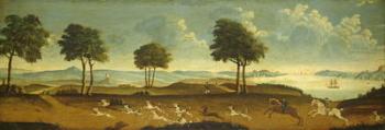 Hunting scene with a harbour, 18th century (oil on canvas) | Obraz na stenu