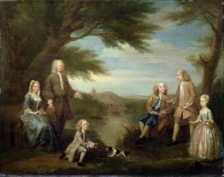 John and Elizabeth Jeffreys and their Children, 1730 (oil on canvas) | Obraz na stenu