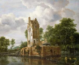 View of Kostverloren Castle on the Amstel (oil on canvas) | Obraz na stenu