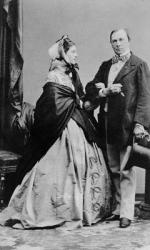 Emile de Girardin and his wife Delphine Gay, c.1850 (b/w photo) | Obraz na stenu