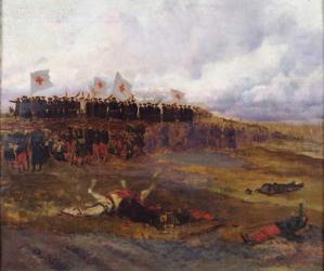 Stretcher-bearers on the battlefield during the Siege of Paris (oil on canvas) | Obraz na stenu