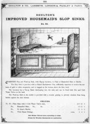 Advertisement for 'Doulton's Improved Housemaid's Slop Sinks', c.1880s (engraving) | Obraz na stenu