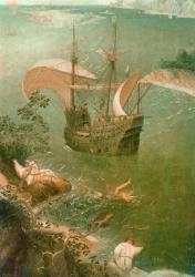 Landscape with the Fall of Icarus, c.1555 (oil on canvas) (detail of 3675) | Obraz na stenu