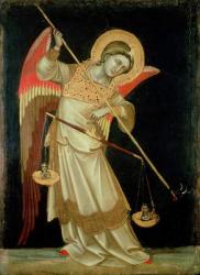 An Angel Weighing a Soul, c.1348-55 (tempera on panel) | Obraz na stenu