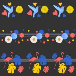Birds, Flowers, Spots and Stripes | Obraz na stenu