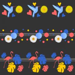 Birds, Flowers, Spots and Stripes | Obraz na stenu