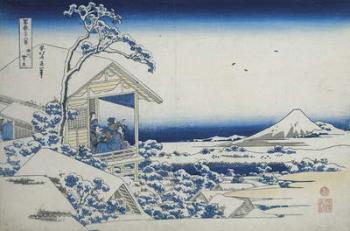 Tea house at Koishikawa, the morning after a snowfall, c.1830 (woodblock print) | Obraz na stenu