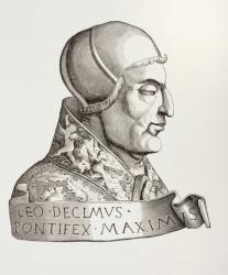 Pope Leo X, from 'Les Arts au Moyen Age', published 1873 (litho) | Obraz na stenu