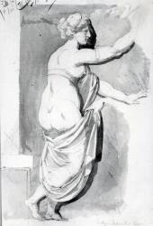 Figure study from the 'Roman Album', 1770 (pen, ink & wash on paper) | Obraz na stenu