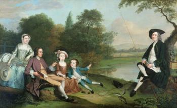 A family of Anglers, 1749 (oil on canvas) | Obraz na stenu