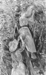 Picking cherries, 1891 (oil on canvas) (see also 18907) (b/w photo) | Obraz na stenu