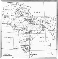 A map of India at the beginning of the 20th century. From Customs of The World, published circa 1913. | Obraz na stenu