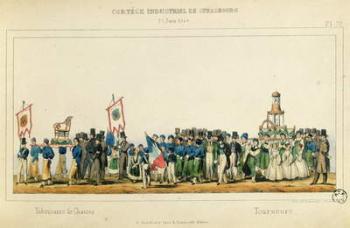 Procession of the Chair Manufacturers at Strasbourg, 25th June 1840 (colour litho) | Obraz na stenu