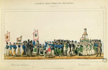 Procession of the Chair Manufacturers at Strasbourg, 25th June 1840 (colour litho) | Obraz na stenu