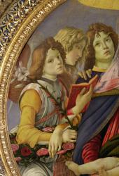 Virgin and Child with Six Angels, called The Madonna of the Pomegranate (tempera on panel) (detail of 202229) | Obraz na stenu
