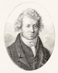 André-Marie Ampère, 1775  1836. French physicist and mathematician. From Nuestro Siglo, published 1883. | Obraz na stenu