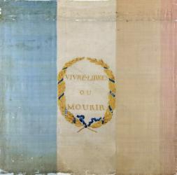 Tricolore with the motto 'Live Free or Die', 1792 (painted fabric) | Obraz na stenu