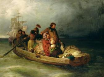 Emigrant passengers on board, 1851 (oil on canvas) | Obraz na stenu
