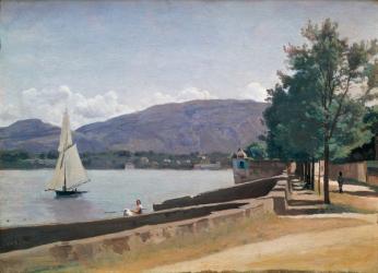 The Quai des Paquis, Geneva, c.1842 (oil on canvas) | Obraz na stenu