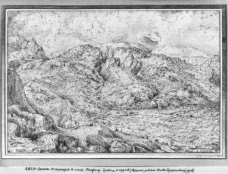 Alpine landscape, 1553 (pen & ink on paper) | Obraz na stenu