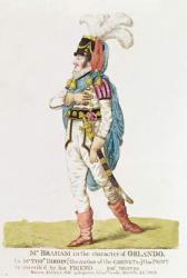 M.John Braham (1777-1856) the character of Orlando, 1802 (coloured engraving) | Obraz na stenu