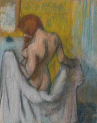 Woman with a Towel, 1894 or 1898 (pastel on cream-colored wove paper with red and blue fibres) | Obraz na stenu