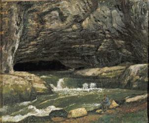 The Source of the Loue or La Grotte Sarrazine (oil on canvas) | Obraz na stenu
