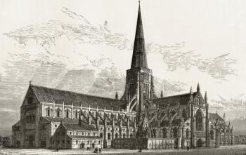 Old St. Paul's from the south-west, from 'London Pictures: Drawn with Pen and Pencil', by Rev. Richard Lovett, published 1890 (litho) | Obraz na stenu