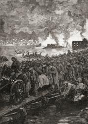 Crimean War. Siege of Sebastopol. Russian troops retreat from the city, September, 1855. | Obraz na stenu