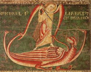 Saint Michael fighting the Dragon (oil on panel) | Obraz na stenu