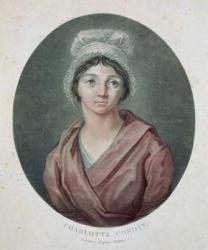 Portrait of Charlotte Corday (1768-93) after 1793 (aquatint) | Obraz na stenu