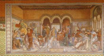 Der Saengerkrieg, c.1854-55 (fresco) | Obraz na stenu