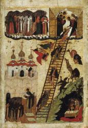 Heavenly ladder of St. John Climacus (tempera on panel) | Obraz na stenu