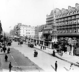 The Strand and Charing Cross Station, London, c.1890 (b/w photo) | Obraz na stenu