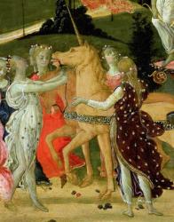Triumph of Chastity, inspired by 'Triumphs' by Petrarch (1304-74) (oil on panel) (detail of 194158) | Obraz na stenu