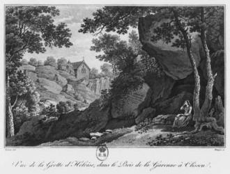 View of Heloise grotto in the park of La Garenne at Clisson, illustration from 'Voyage pittoresque dans le bocage de la Vendee ou vues de Clisson et de ses environs', 1817 (aquatint) | Obraz na stenu